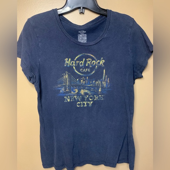 Hard Rock Cafe New York Navy ladies t-shirt size medium. - Picture 1 of 4